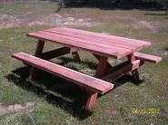 Custom Redwood Picknic Tables, Outdoor Furniture, Redwood Furniture, Custom Millwork
