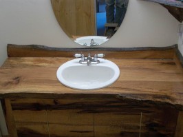 Custom redwood, Interior Furnishings, Custom Vanity, Vanities, Wood Tops, Wood Counter, Wood Vanity, bathroom, Interior Design